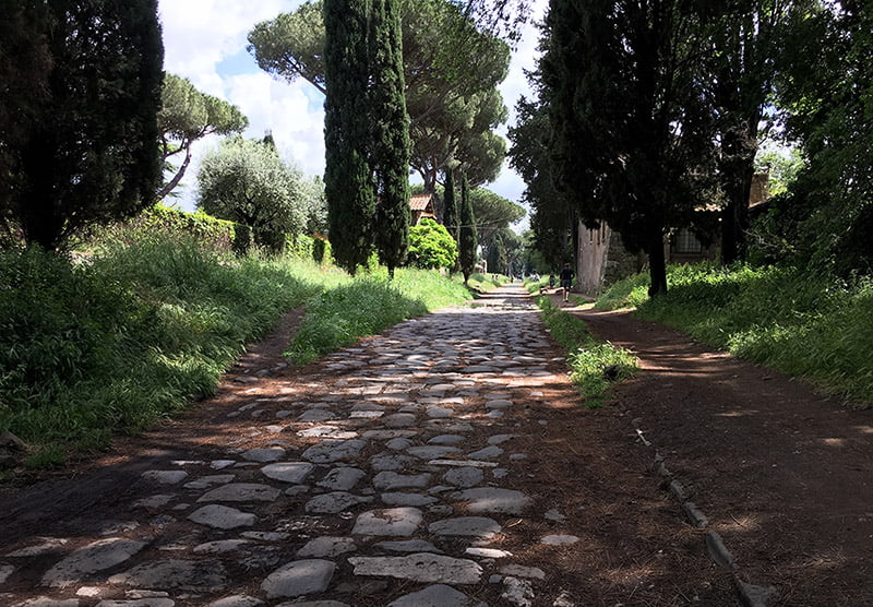 Fietsen op de oude Via Appia