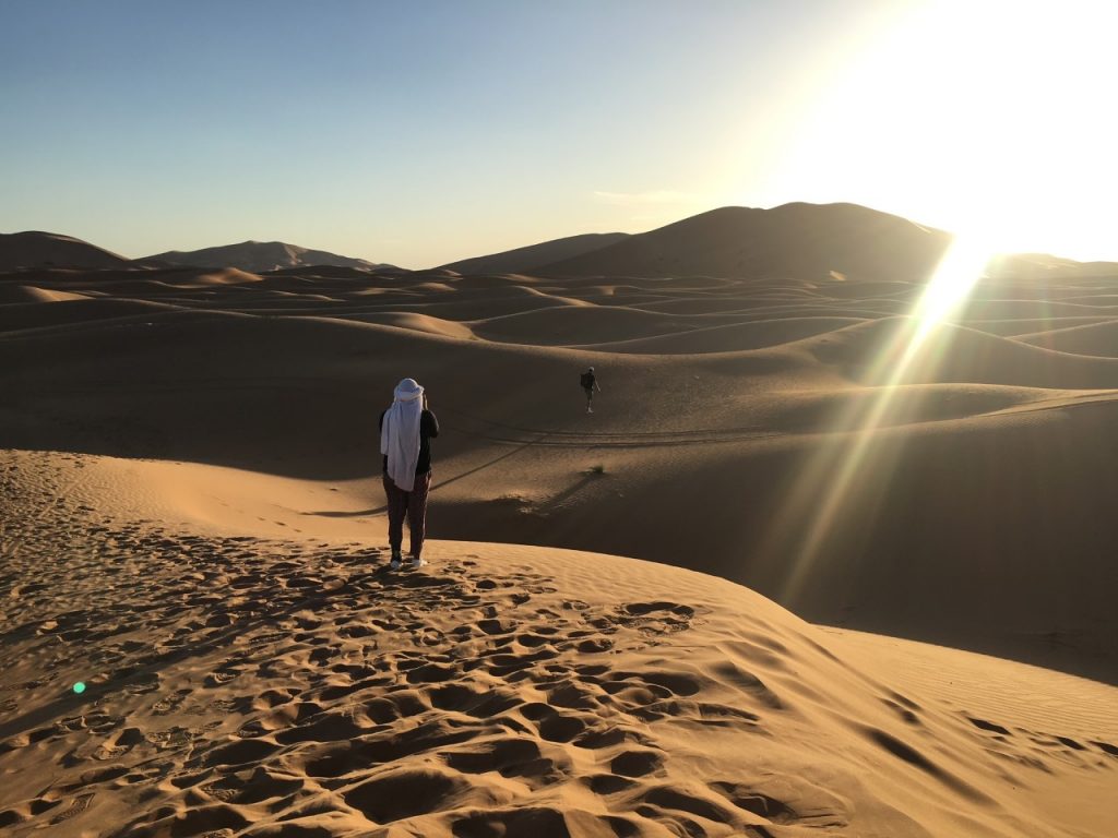 Zonsondergang Erg Chebbi woestijn